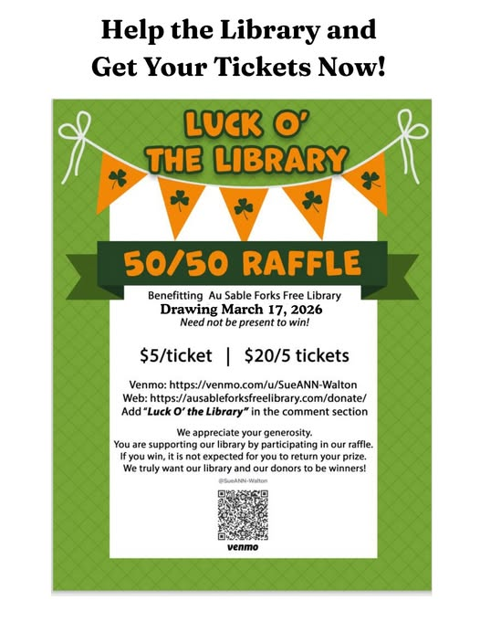 50/50 Raffle Flyer for the Library