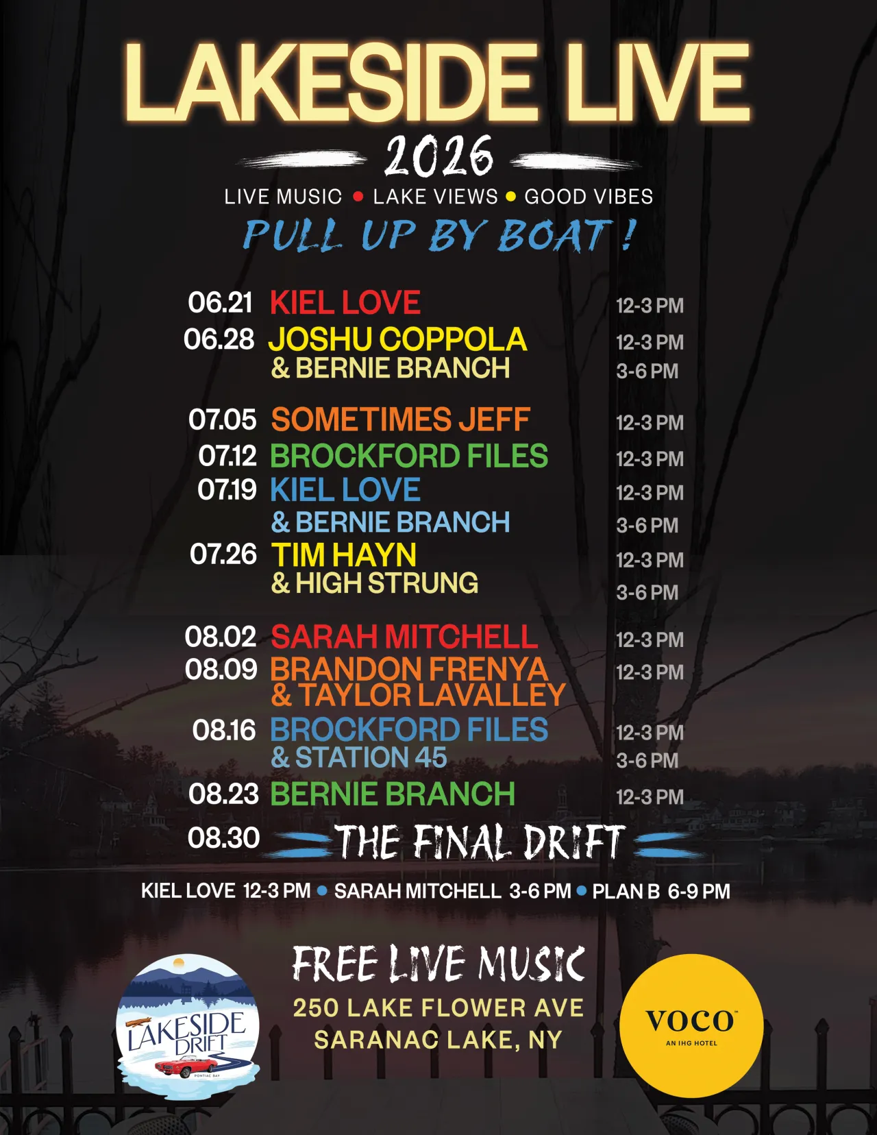 Lakeside Live at Lakeside Drift summer event schedule