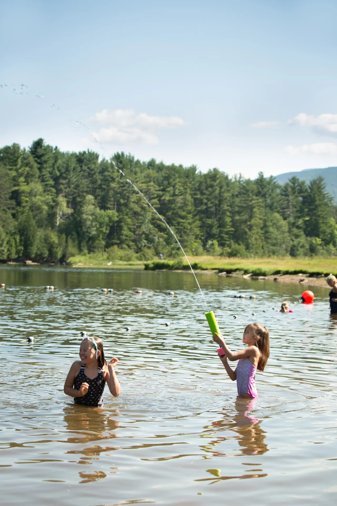 Kids playing at Blue Mountain Beach.