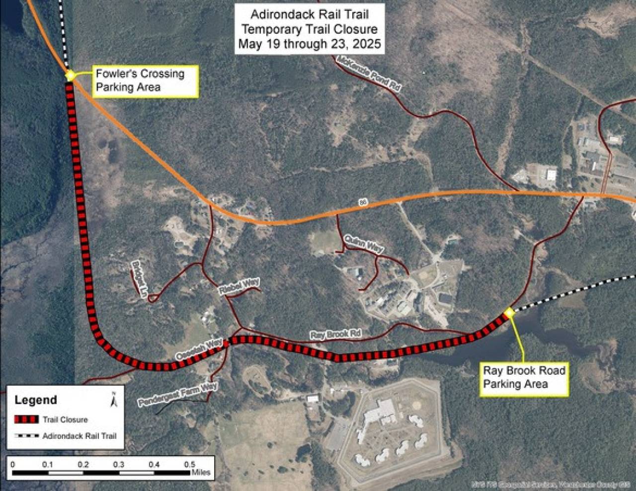 adirondack-rail-trail-ray-brook-closure