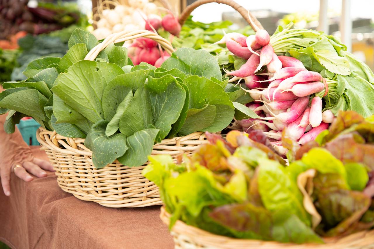 Produce at a local farmers market.