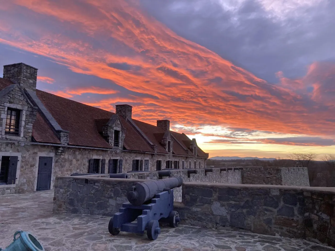 cannon over sunset