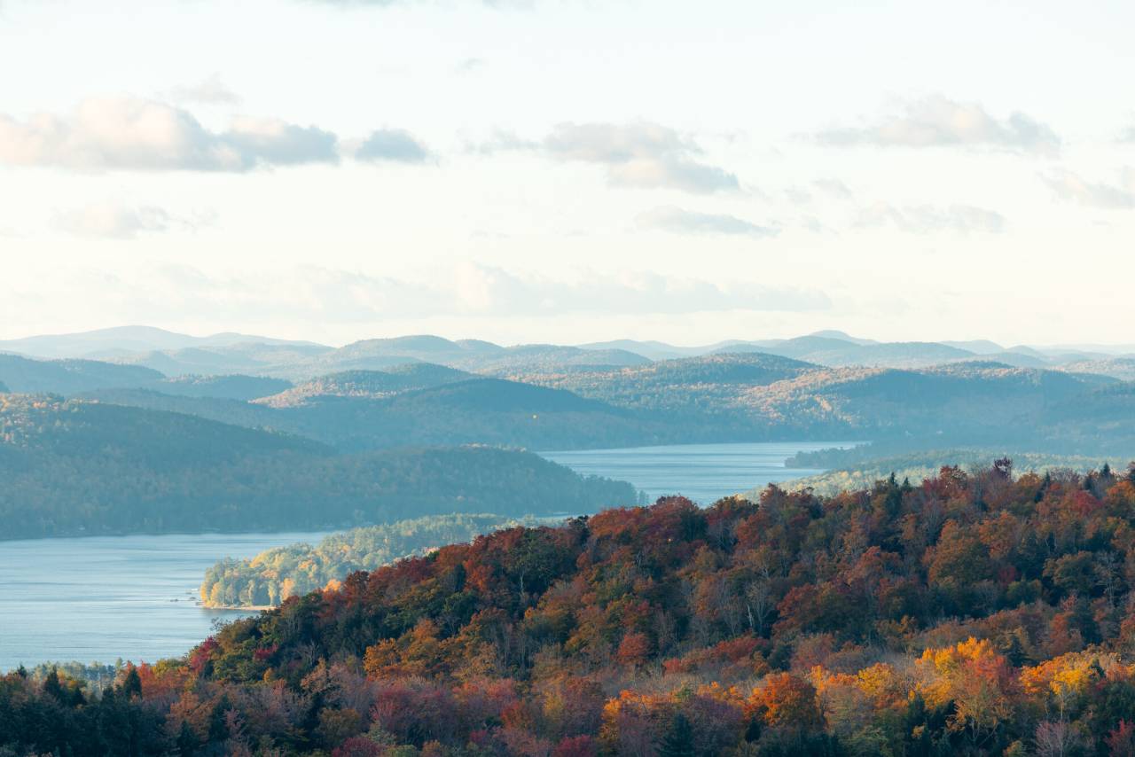 A view of fall foliage from Severance Mountain.