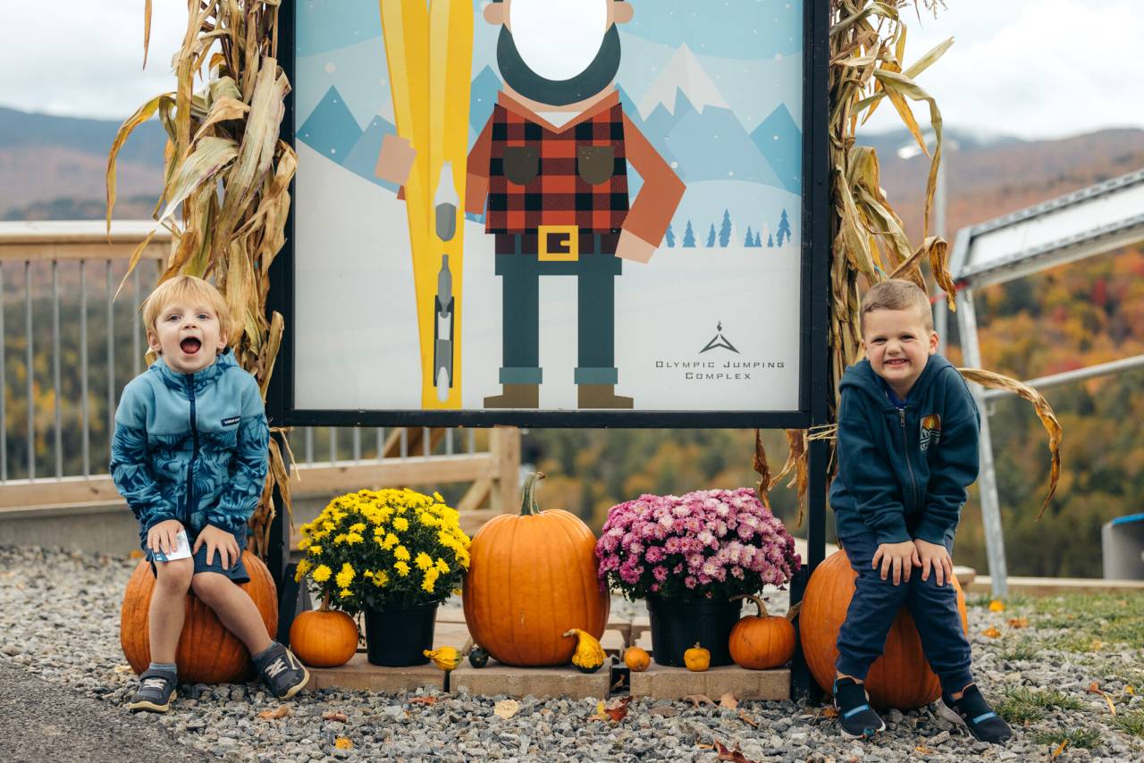 Children at a fall festival.