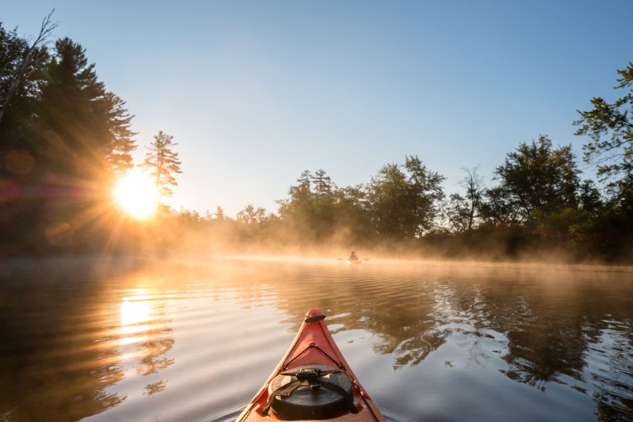 Kayaking on the Raquette River.