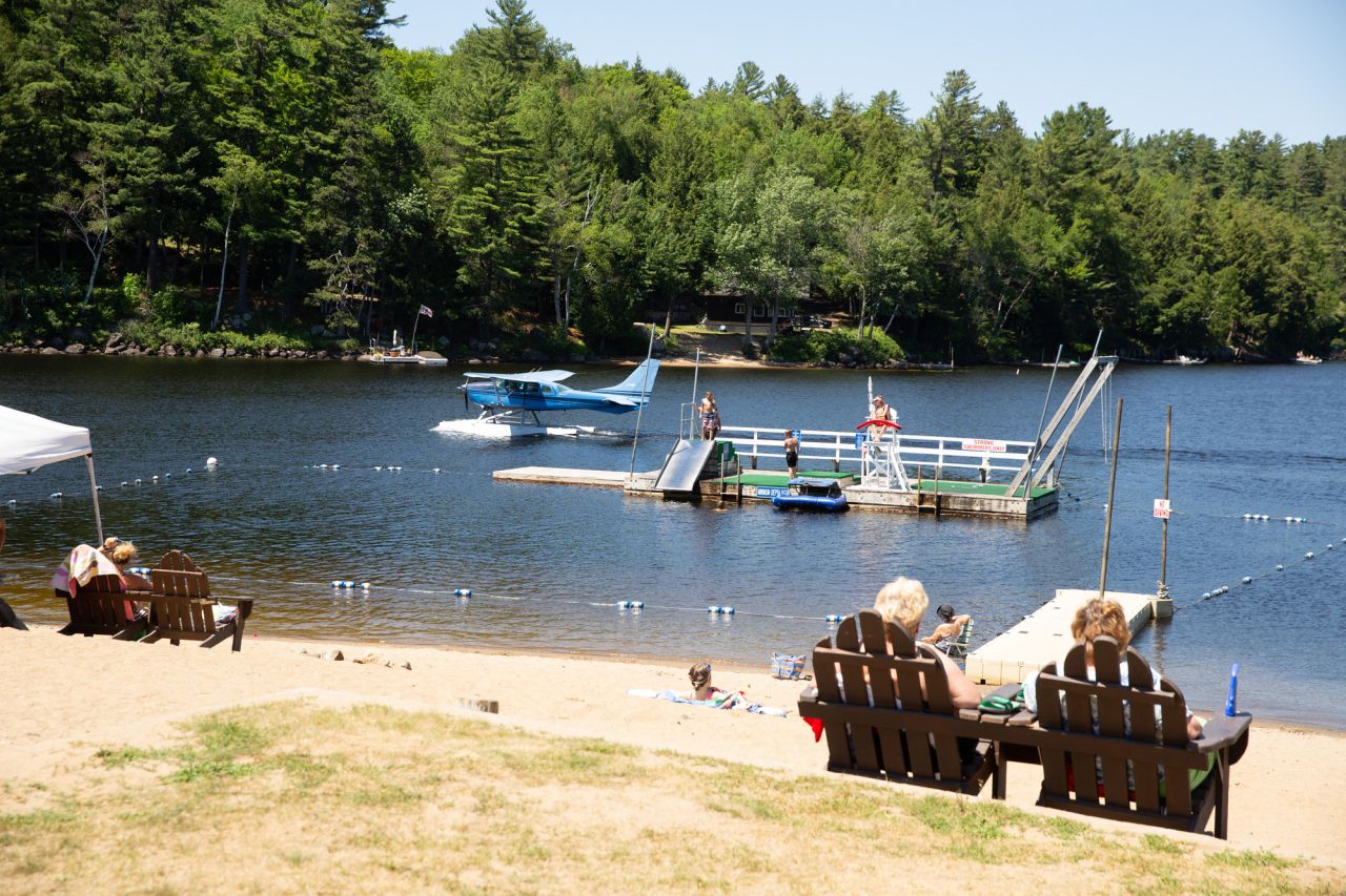 The Long Lake beach.