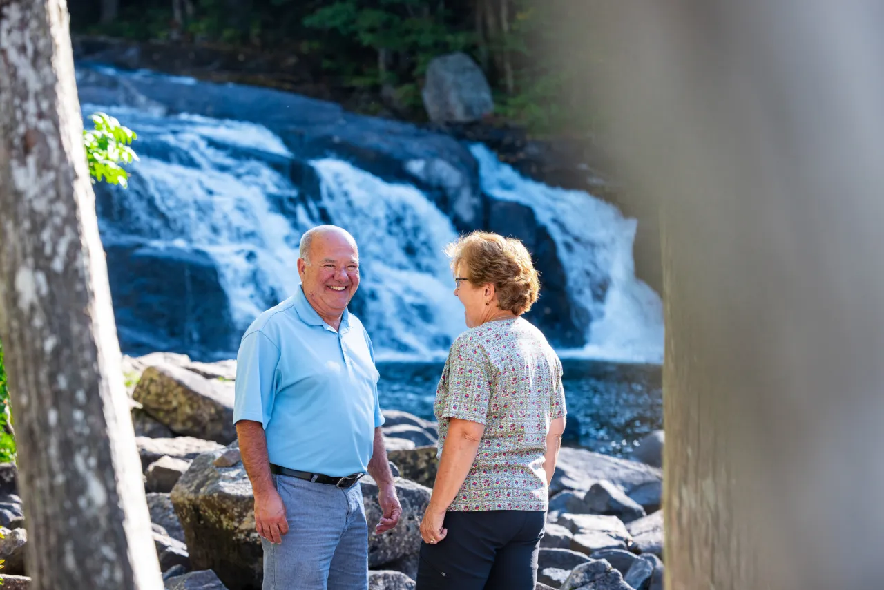 A couple at Buttermilk Falls.