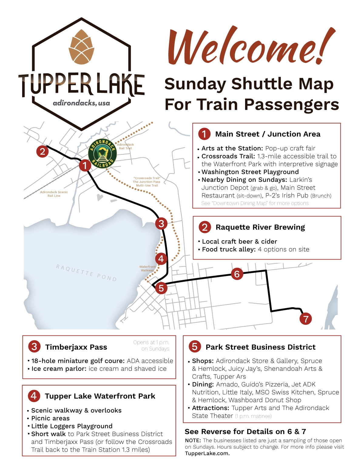 Tupper Lake Train Shuttle Map