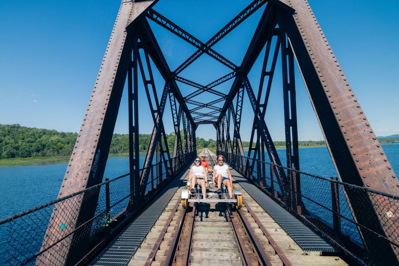 Rail Bikes Cross Underwood Bridge