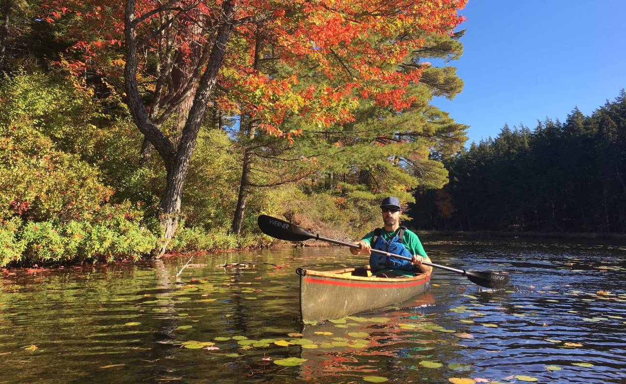 A paddler on the St. Regis Loop.