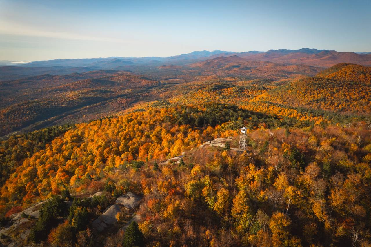 A fall mountain range. 