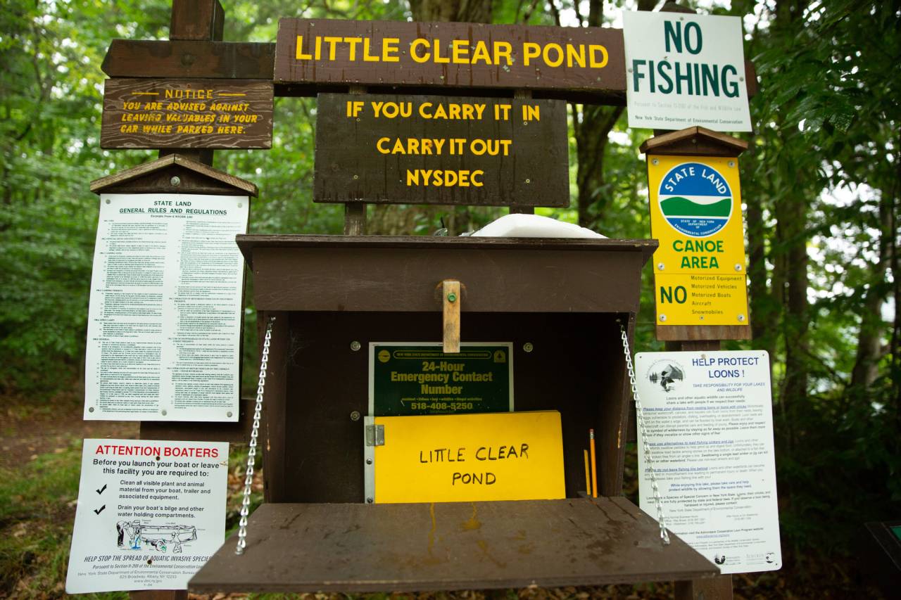 The register for Little Clear Pond