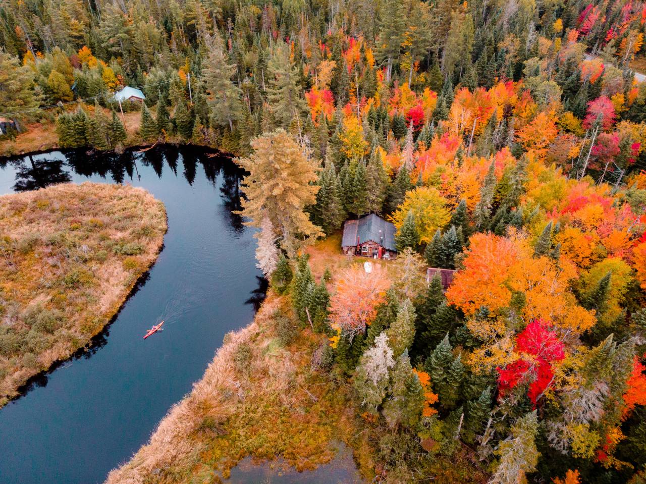 The Osgood River with peak fall foliage.