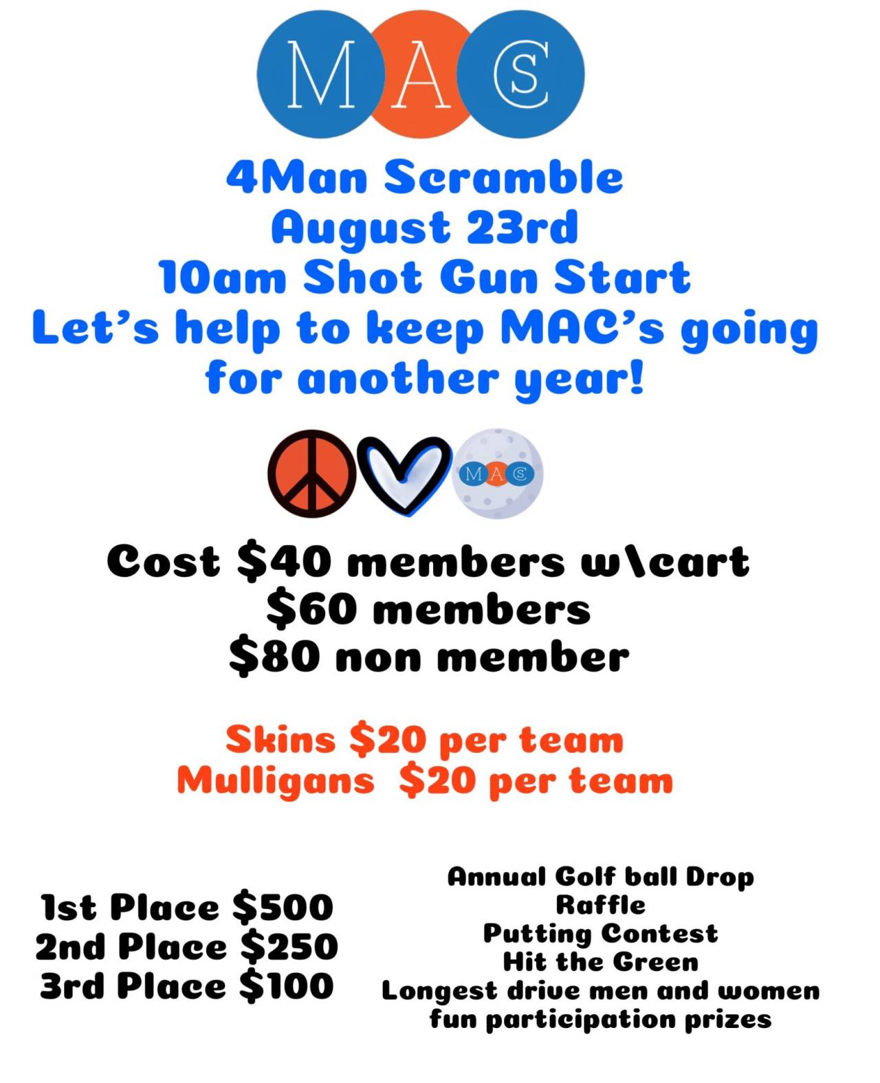 MAC's Safe Ride Golf Info 2025