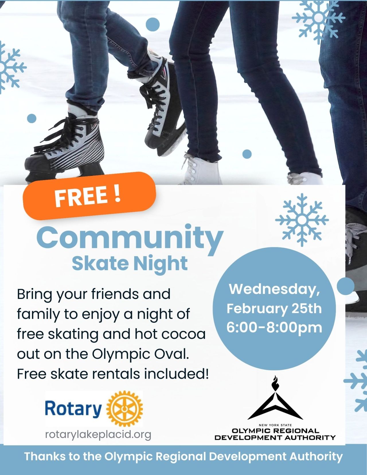 Lake Placid Rotary Club Community Skate poster