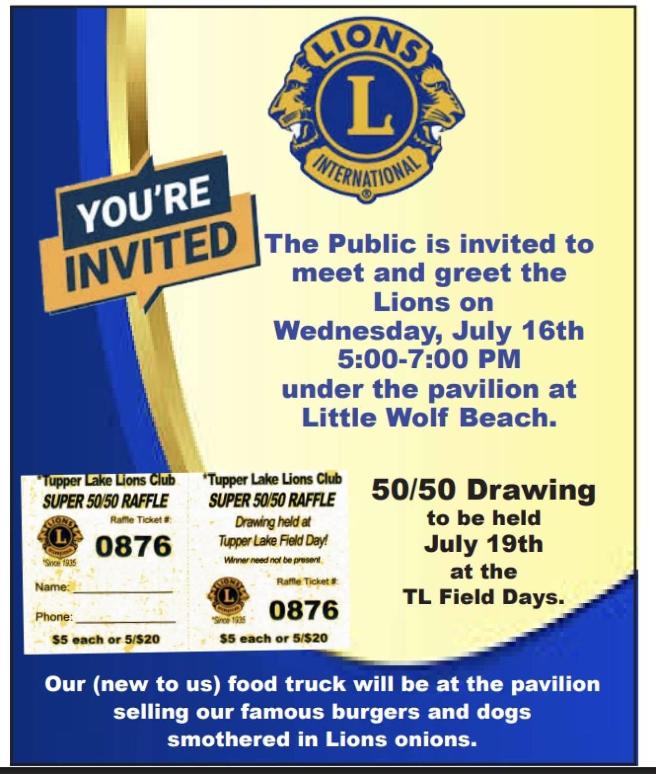 Lions Club Cook Shack Meet & Greet
