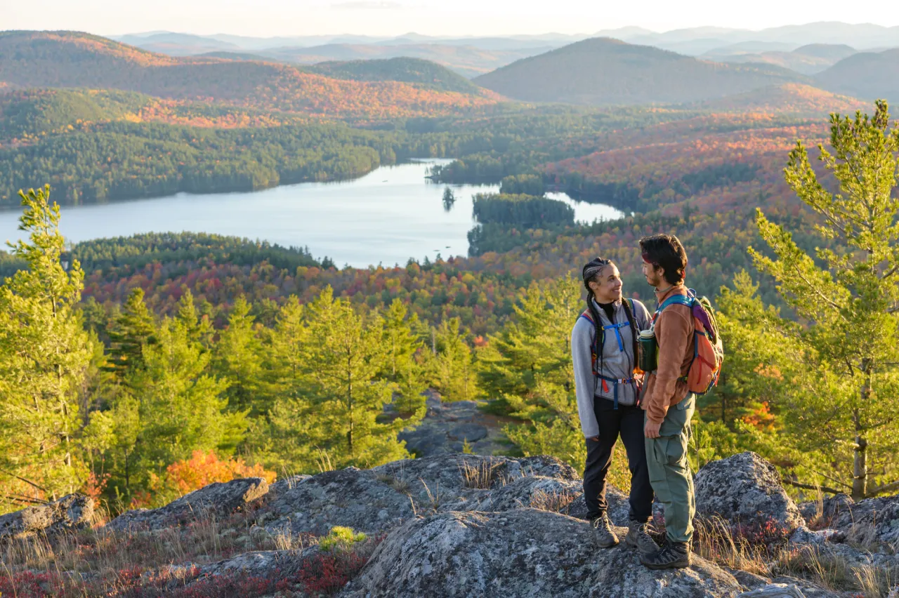 Hiking in the Adirondack Hub in the fall.