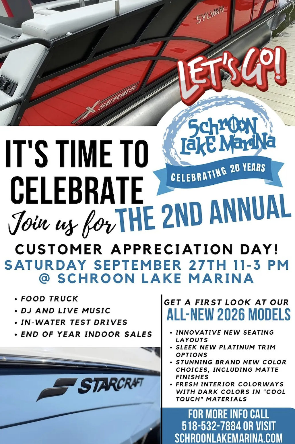 Poster for customer appreciation day at the Schroon Lake Marina