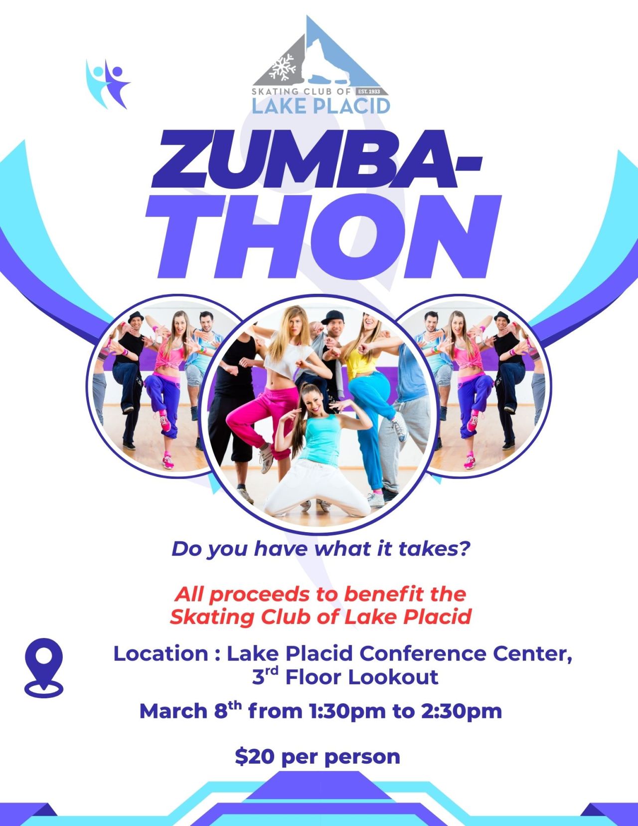 Skating Club of Lake Placid Zumbathon poster