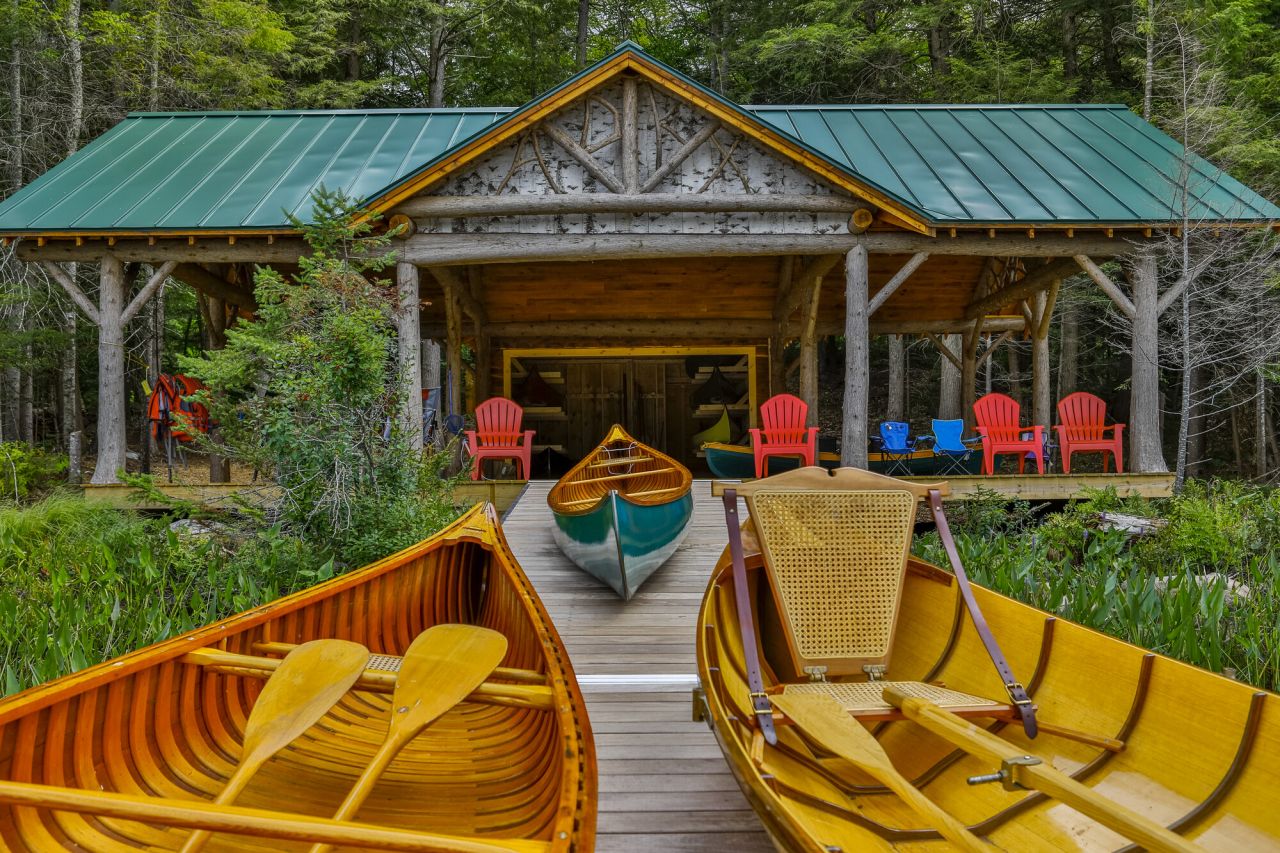 Guideboats at the Adirondack Experience museum.