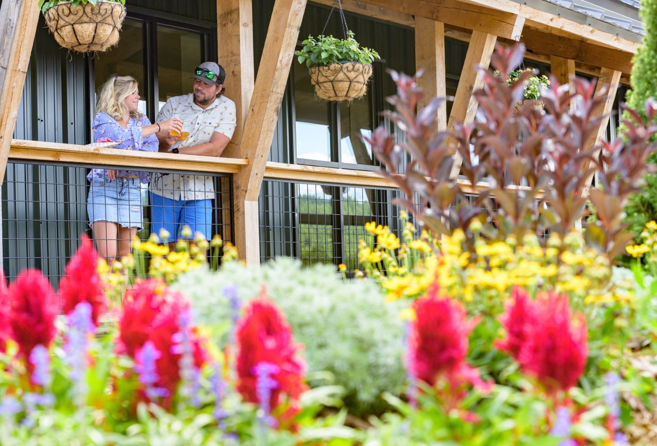Drinks on a summer patio.