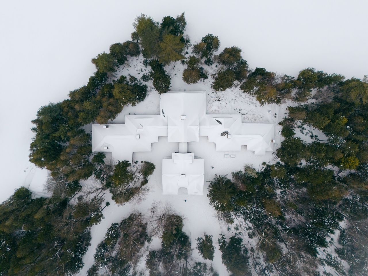 Winter at Great Camp Santanoni.