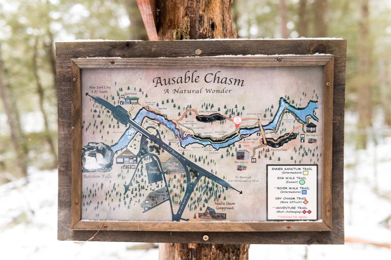 A map of Ausable Chasm.