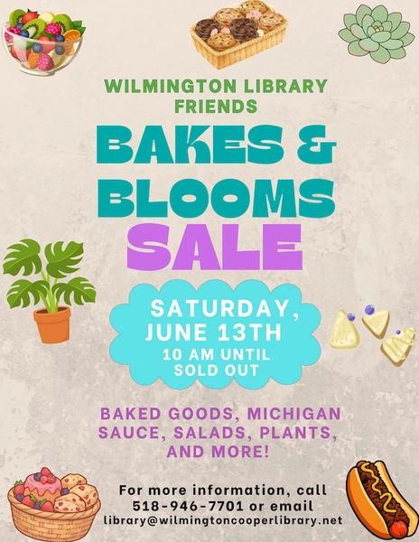 Flyer for Bakes and Blooms sale