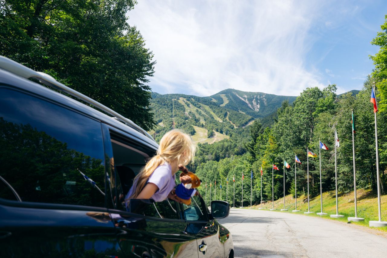 Driving up to Whiteface Mountain in the summer.