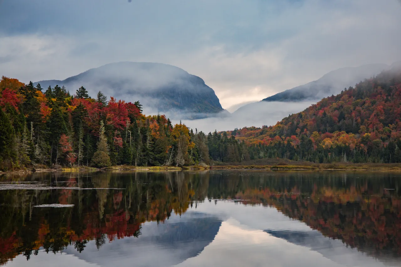 Henderson Lake in the fall.