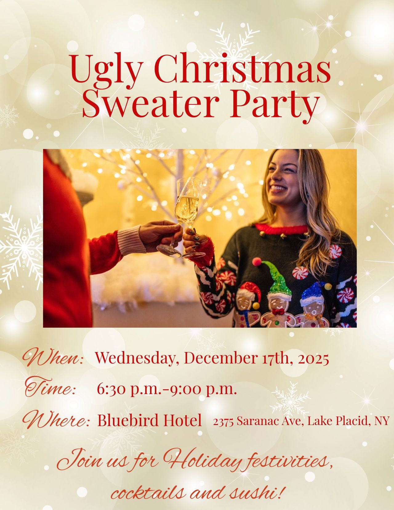 Ugly Sweater Christmas Party Flyer