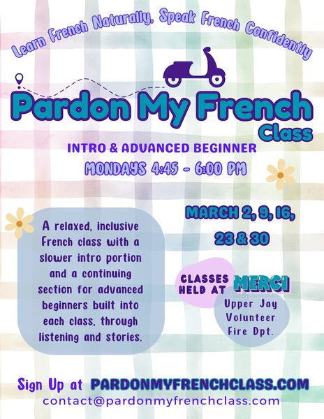 Pardon my French Class flyer