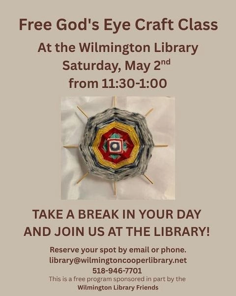 Flyer for Create a Gods Eye Craft Class