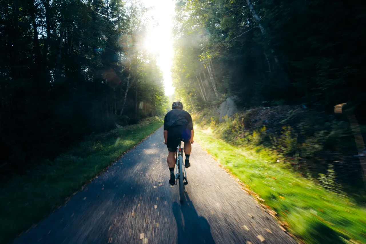 Biking on the Rail Trail.