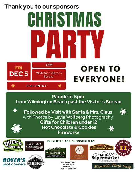 Flyer for Christmas Party in Wilmington