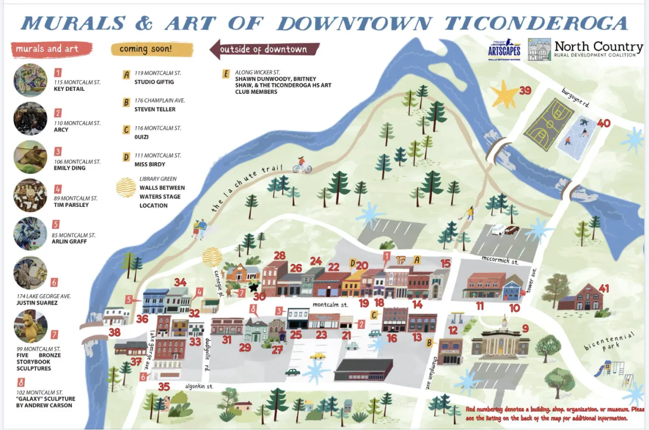 Map pdf of murals in downtown ticonderoga
