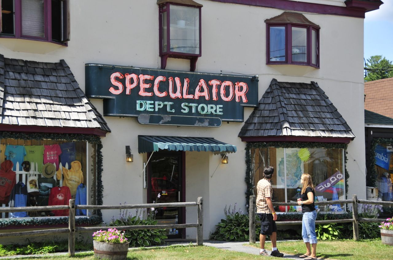 The entrance to the Speculator Department Store.