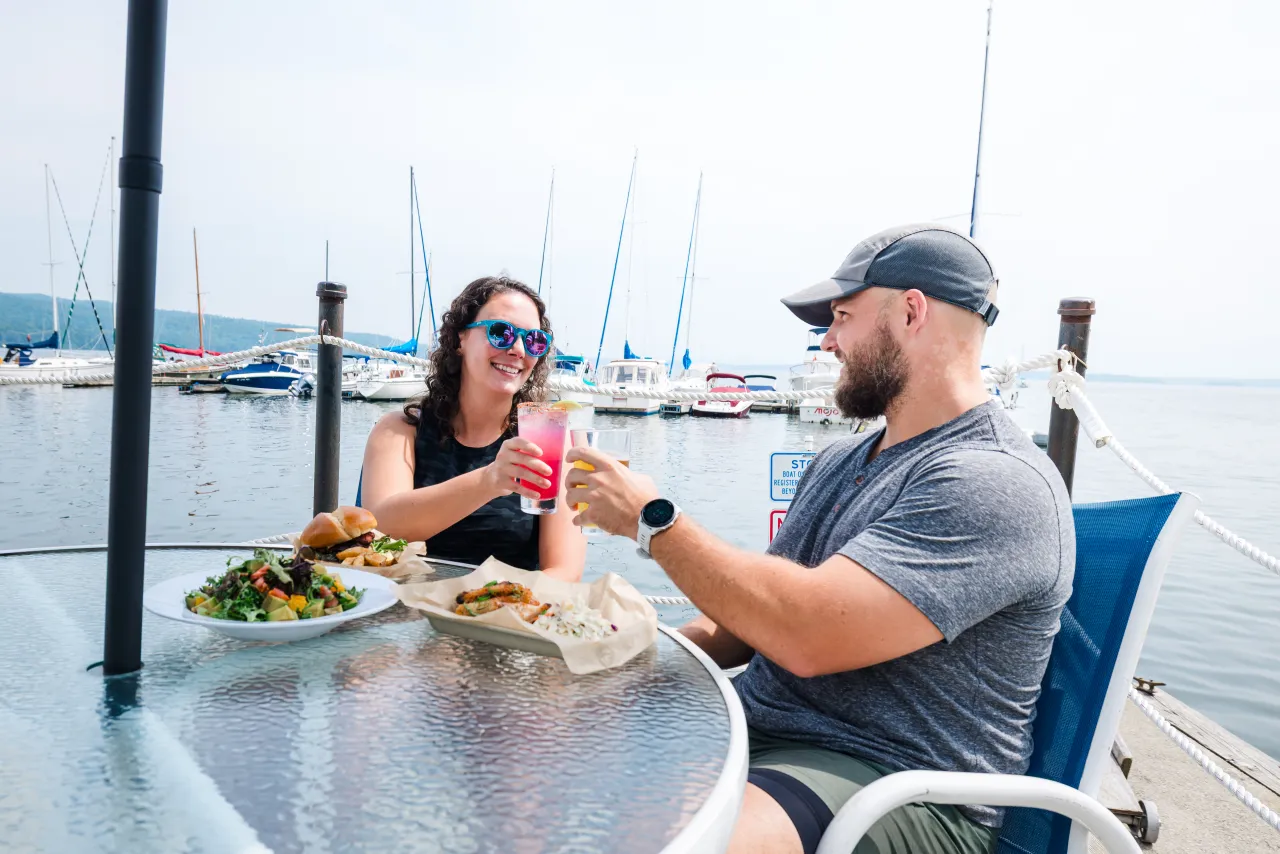 people dining on the water