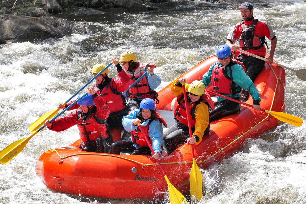 Whitewater rafting in the Adirondack Hub.