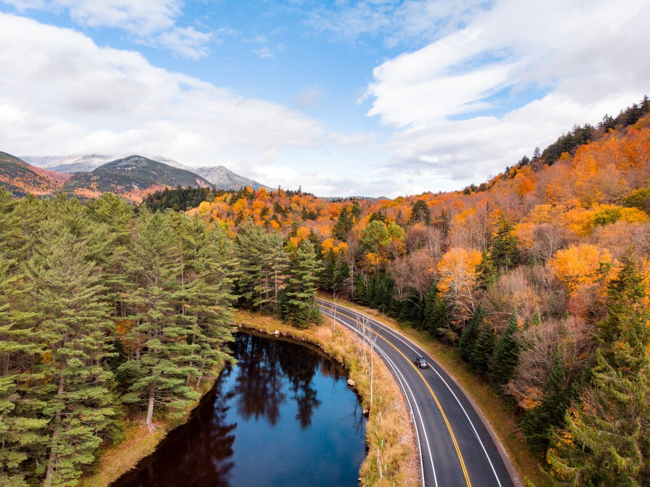 A fall scenic drive in the Whiteface Region.