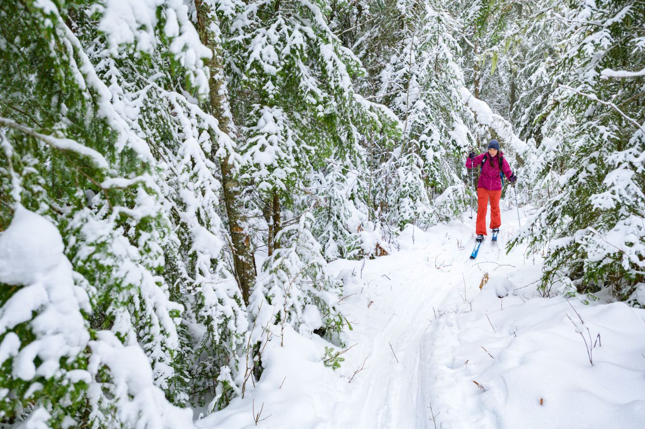 Cross-country skiing in Saranac Lake.