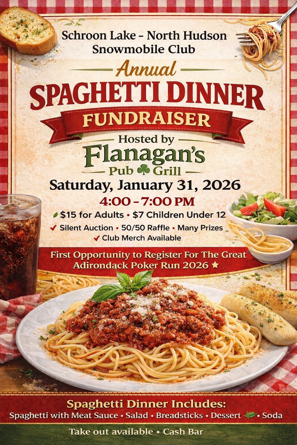 Annual spaghetti dinner flyer.