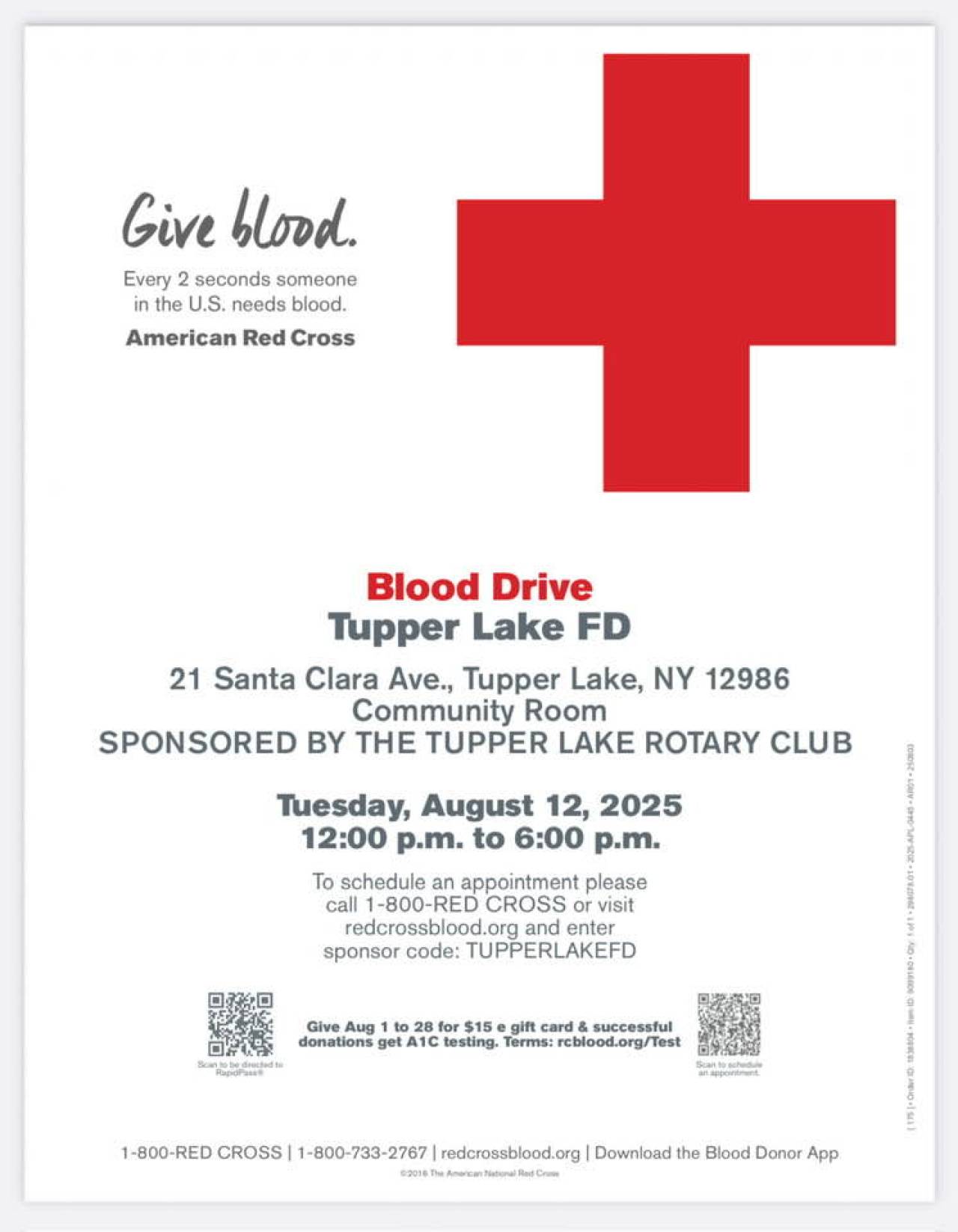 Blood drive flyer