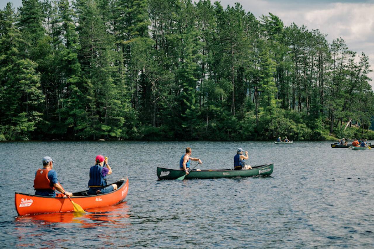 People paddling near Saranac Lake.