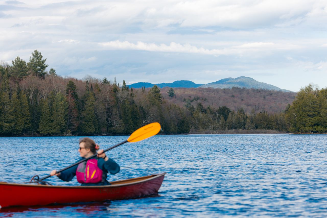 Paddling on Lake Harris.