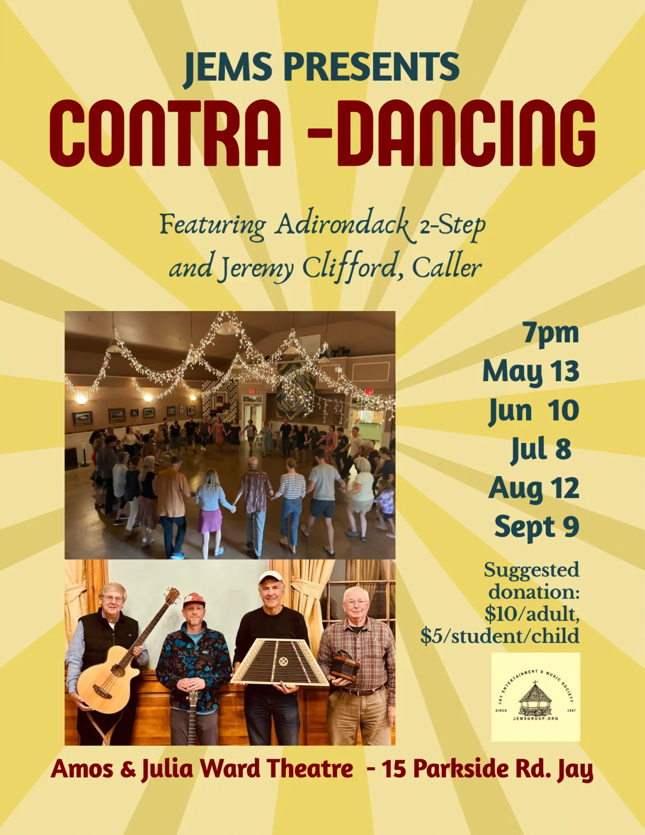 Flyer for Contra-Dancing Fundraiser