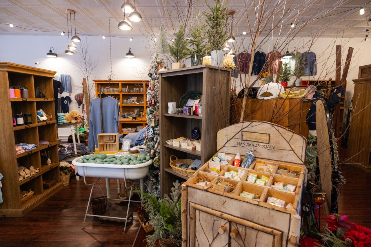 The interior of an Adirondack gift shop.