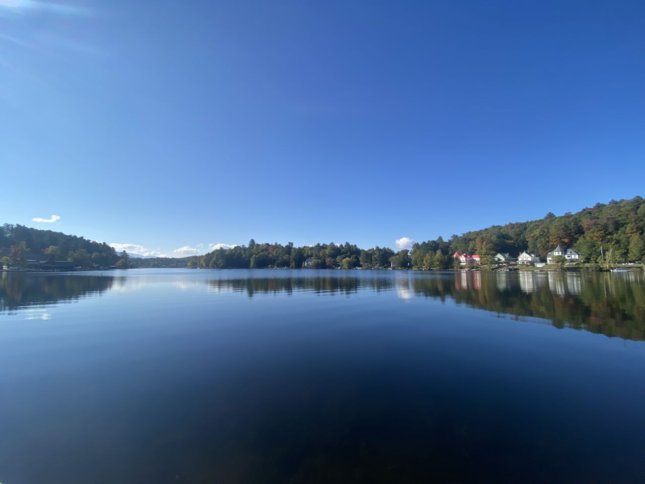 Fall foliage on Lake Flower.