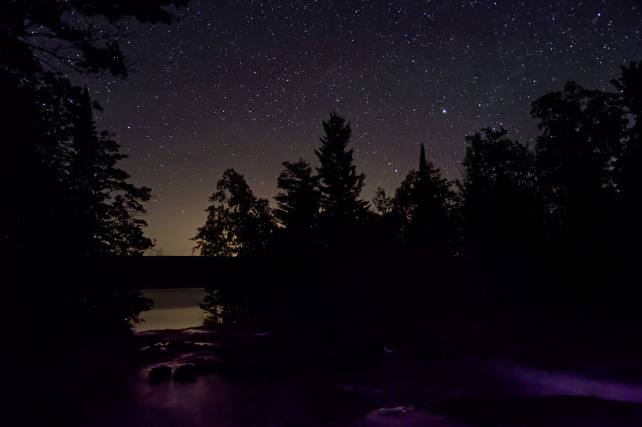The stars above Bog River Falls