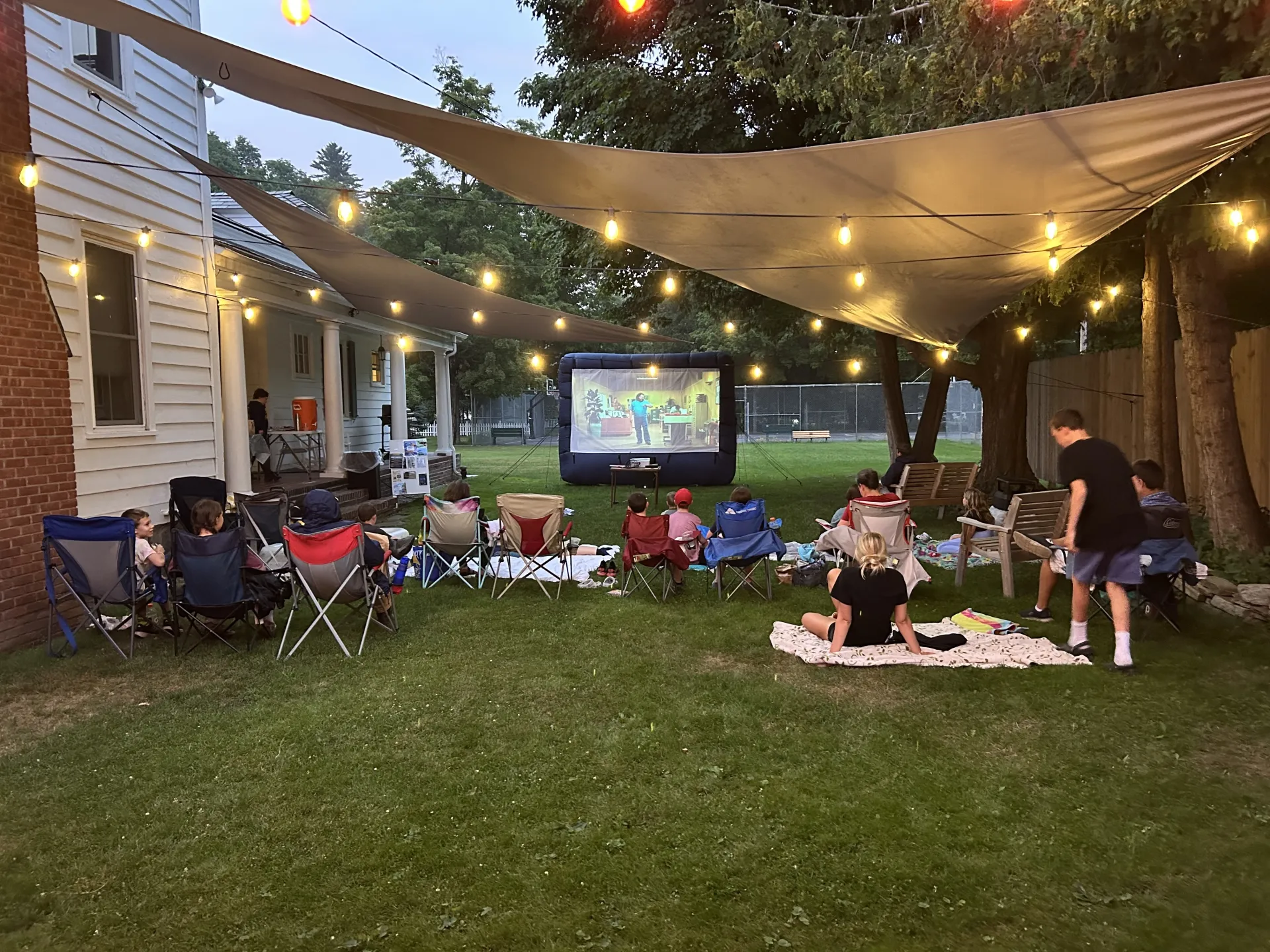 watching an outdoor movie